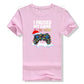 Christmas I Paused My Game To Be Here Funny Sarcastic T-Shirt Gifts Gamer Graphic Tee Tops Gaming Lover Aesthetic Xmas Costume
