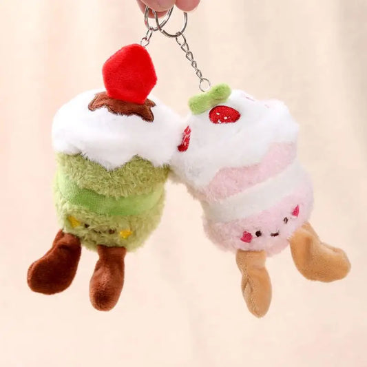Creative Cartoon Cake Plush Keychain