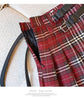 Dual-Belt Plaid Pleated Mini Skirt High Waist Boxy Tartan Skirt Women Teengirl Preppy 90s Y2K Aesthetic Spring Summer Outfit