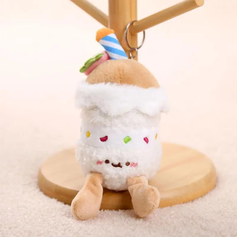Creative Cartoon Cake Plush Keychain