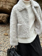 Lamb Fur White Shearling Jacket Women&