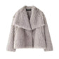 Faux Fur Warm Loose Jackets For Women Loose Stand Collar Long Sleeve Coat 2023 Autumn Winter Chic Female New Outerwear ﻿