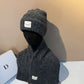 Outdoor Winter Hat and Scarf Set Soft Lamb Wool Knit Beanie with Ear Flaps Warm Scarf for Women Cold Weather Protection
