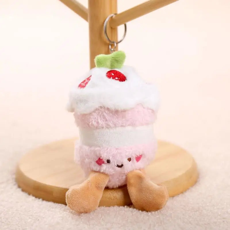 Creative Cartoon Cake Plush Keychain