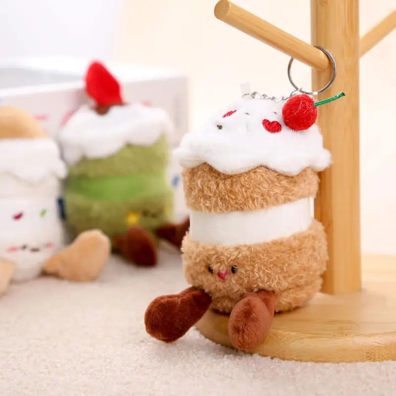Creative Cartoon Cake Plush Keychain