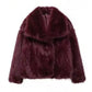 Faux Fur Warm Loose Jackets For Women Loose Stand Collar Long Sleeve Coat 2023 Autumn Winter Chic Female New Outerwear ﻿