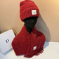 Outdoor Winter Hat and Scarf Set Soft Lamb Wool Knit Beanie with Ear Flaps Warm Scarf for Women Cold Weather Protection