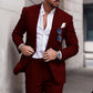 Linen Suit Wedding Suits for Men 2023 Luxury Lapel Collar Top+pants 2 Piece Set Single-breasted Flax Trajes Elegante Para Hombre