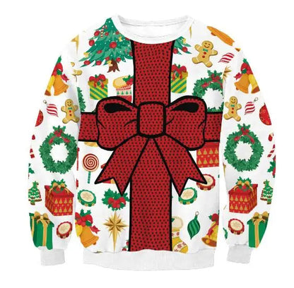 Ugly Christmas Sweaters Green Jumpers 3D Funny Printed Holiday Party Xmas Sweatshirt for Party Birthday Xmas Sweatshirt 2025