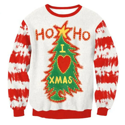 Ugly Christmas Sweaters Green Jumpers 3D Funny Printed Holiday Party Xmas Sweatshirt for Party Birthday Xmas Sweatshirt 2025