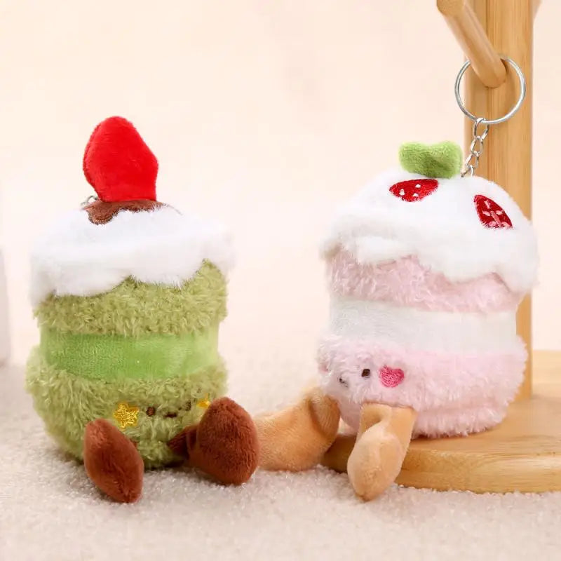 Creative Cartoon Cake Plush Keychain
