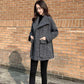 Blazer Woman Jacket Black Dress Wool & Blend Clothes Over Outerwears Long Coats for Women Slim Plaid Tweed Warm Velvet Check