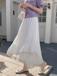 Elegant Pink Lace Trim A-Line Skirt – Summer Women&