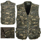 Men Camouflage Fishing Hunting Vest Cargo Outdoor Game Outwear Waistcoat Multi-Pocket Photography Recreational Vest