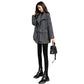 Blazer Woman Jacket Black Dress Wool & Blend Clothes Over Outerwears Long Coats for Women Slim Plaid Tweed Warm Velvet Check