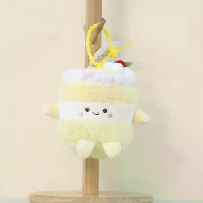 Cute Birthday Cake Plush Pendant Keychain