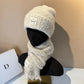 Outdoor Winter Hat and Scarf Set Soft Lamb Wool Knit Beanie with Ear Flaps Warm Scarf for Women Cold Weather Protection