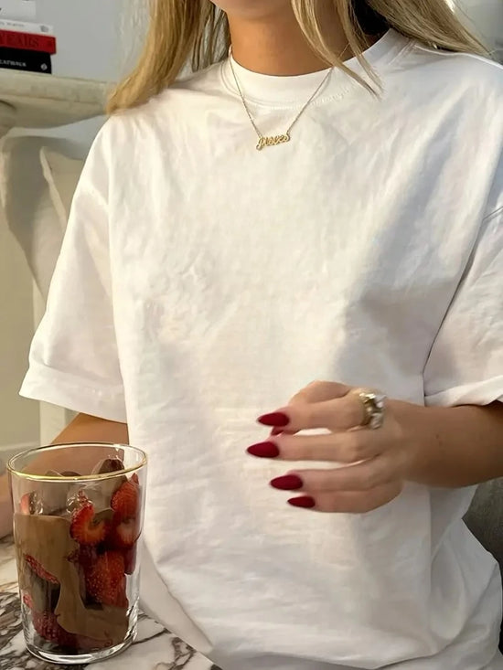 Women White Black Oversize T-Shirt Unisex Couple Men Cotton Casual Girls Solid Color Tee Top Breathable Shirt Clothing Ventilate