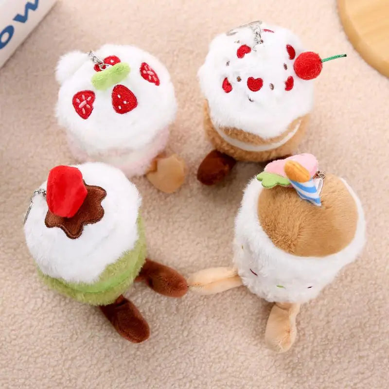 Creative Cartoon Cake Plush Keychain