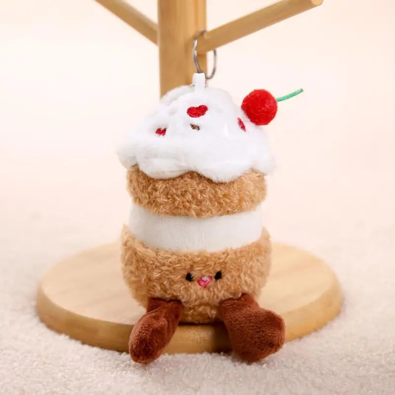 Creative Cartoon Cake Plush Keychain