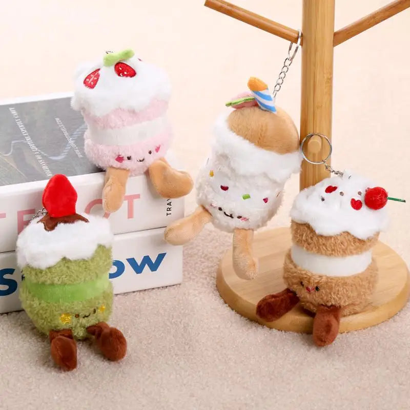 Creative Cartoon Cake Plush Keychain